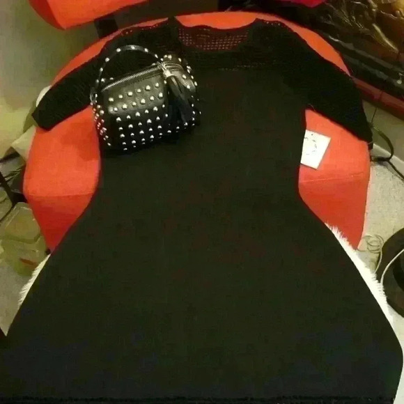 Annette Lepore black knit dress sz Large - Picture 4 of 4